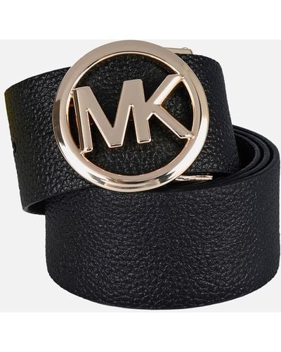 Michael Kors Reversible Pebble Leather Belt - Black