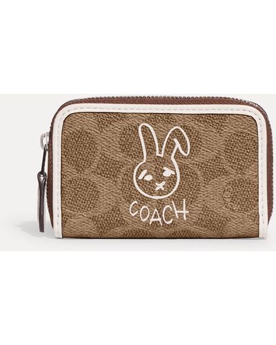 COACH Bunny Graphic Signature Coated Canvas And Leather Wallet - Brown
