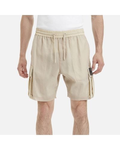 Calvin Klein Mesh Nylon Cargo Shorts - Natural