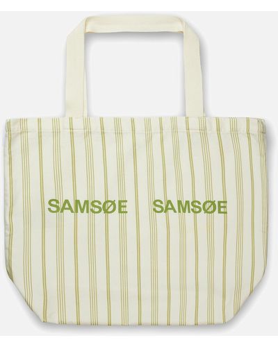 Samsøe & Samsøe Frinka Organic Cotton-canvas Tote Bag - Metallic