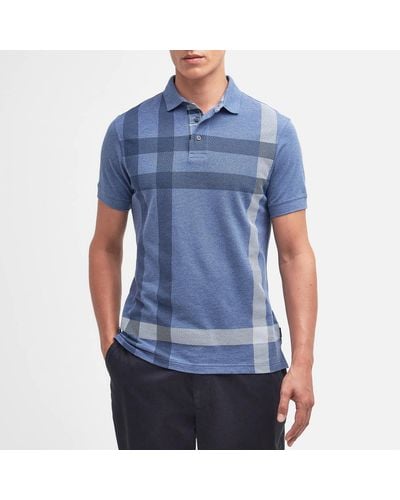 Barbour Blaine Tartan Cotton Polo Shirt - Blue