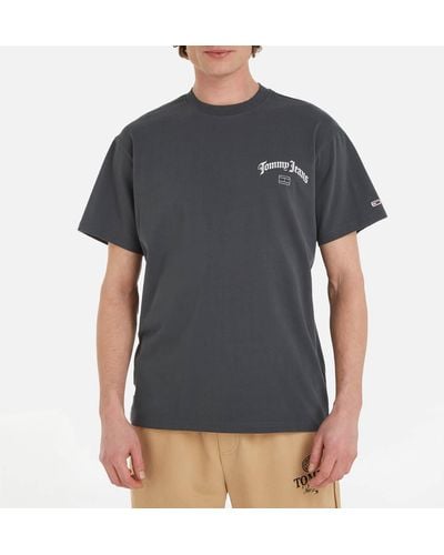 Tommy Hilfiger Grunge Archive Back Cotton-jersey T-shirt - Grey