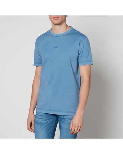 BOSS Tokks Cotton-jersey T-shirt - Blue