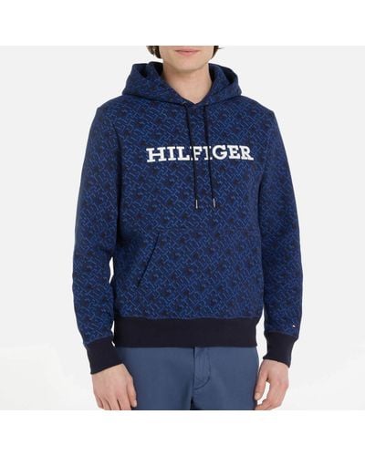 Tommy Hilfiger Big & Tall Jacquard-cotton Hoodie - Blue