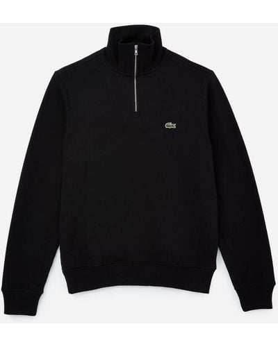 Lacoste Logo-Appliquéd Cotton-Jersey Half-Zip Sweatshirt - Schwarz