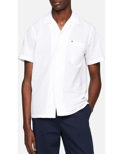 Tommy Hilfiger Solid Cotton-seersucker Shirt - White