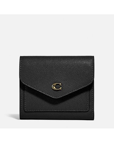 COACH Wyn Small Crossgrain Leather Wallet - Black