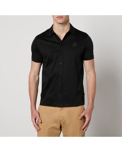 Sandbanks Interlock Cotton-jersey Polo Shirt - Black