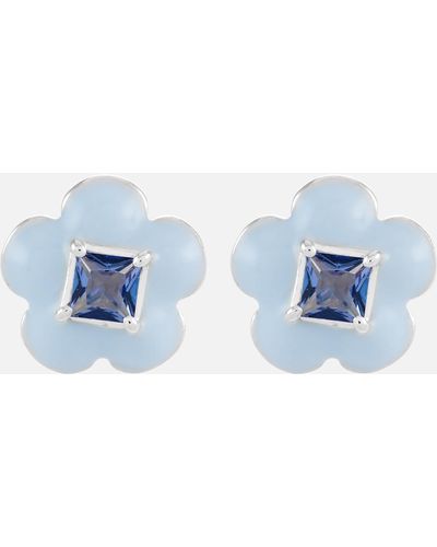 Thomas Sabo Charming Flower Silver-tone Earrings - Blue