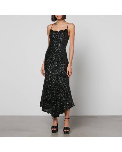 Never Fully Dressed Mya Sequined Mesh Dress - Black