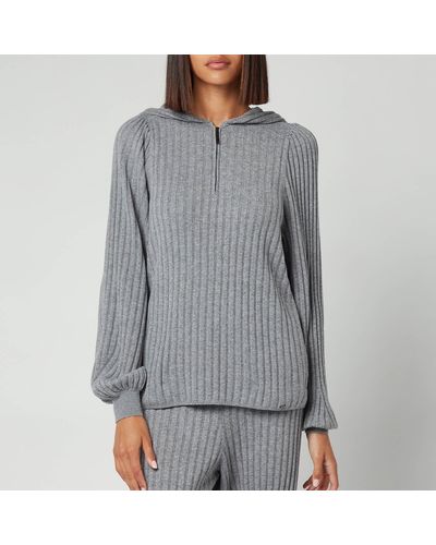 Ted Baker Shaney Ribbed Lounge Hoodie - Gray