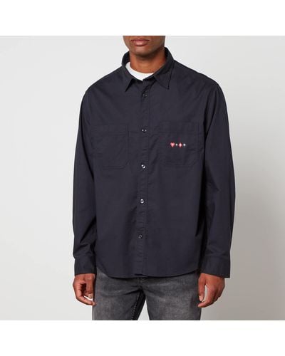 HUGO Erato Card Cotton-poplin Shirt - Blue