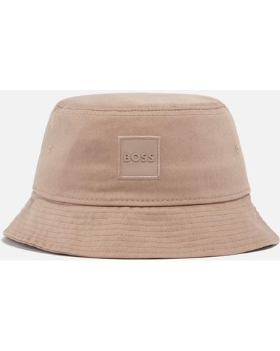 BOSS Febas Cotton-Twill Bucket Hat - Natur