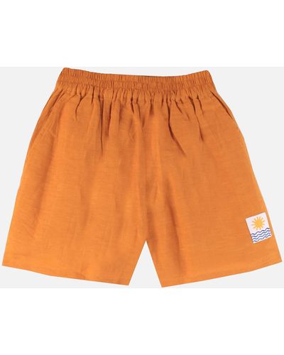 L.F.Markey Basic Linen Shorts - Orange