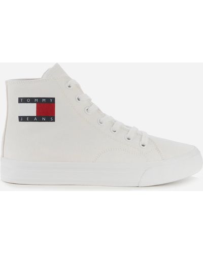 Tommy Hilfiger Mid Cup Canvas Hi-top Sneakers - White