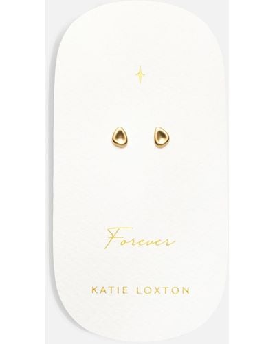Katie Loxton Forever Stud Pebble 18-karat Gold-plated Earrings - White