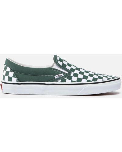 Vans Classic Checkerboard Canvas Slip-on Trainers - Green