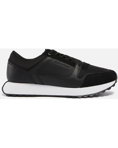 Calvin Klein Leather and Suede Trainers - Schwarz