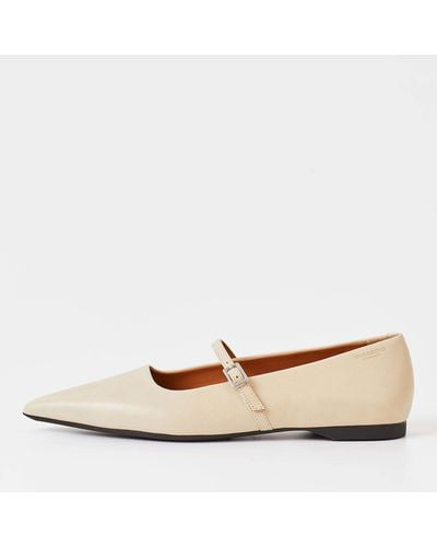Vagabond Shoemakers Hermine Leather Pointed Flats - Natural