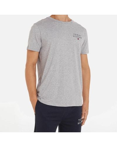 Tommy Hilfiger Logo-Print Cotton-Jersey T-Shirt - Grau