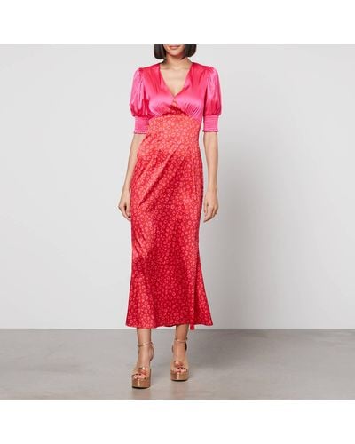 Never Fully Dressed May Contrast Satin Dress - Pink