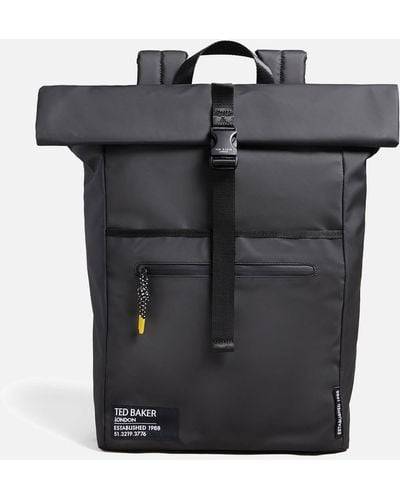 Ted Baker Clime Rubberised Roll-top Backpack - Black