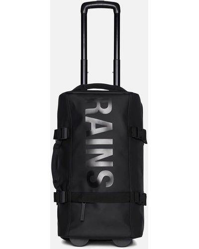 Rains Logo-printed Waxed Shell Travel Bag - Black