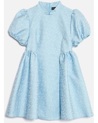 Sister Jane Nara Floral-jacquard Mini Dress - Blue