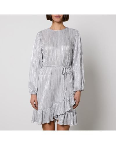 Never Fully Dressed Marnie Crepon Wrap Dress - Grey