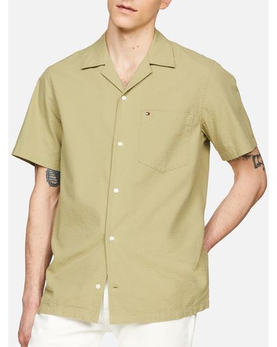 Tommy Hilfiger Solid Cotton-seersucker Shirt - Green