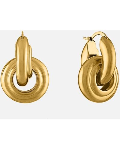 OMA THE LABEL Plain Evbu 18 Karat Gold-plated Hoop Drop Earrings - Metallic