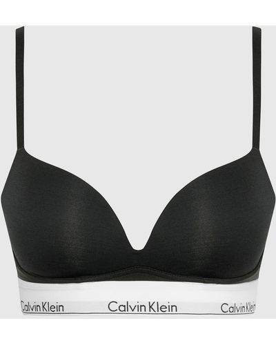 Calvin Klein Modern Stretch-jersey Plunge Push-up Bra - Black