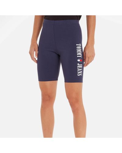 Tommy Hilfiger Archive Logo Jersey Cycle Shorts - Blau