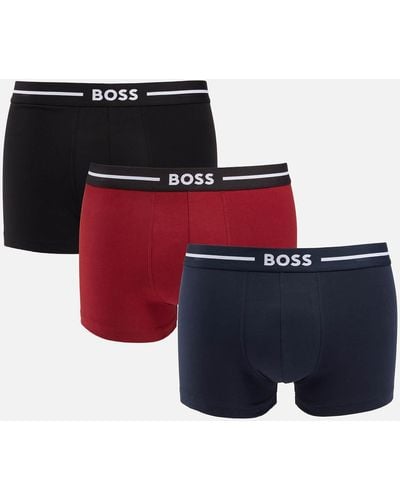 BOSS Three-pack Bold Stretch-cotton Boxer Trunks - Red