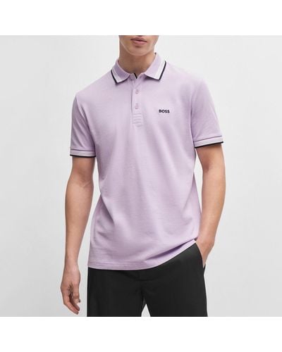 BOSS Paddy Cotton-piqué Polo Shirt - Purple