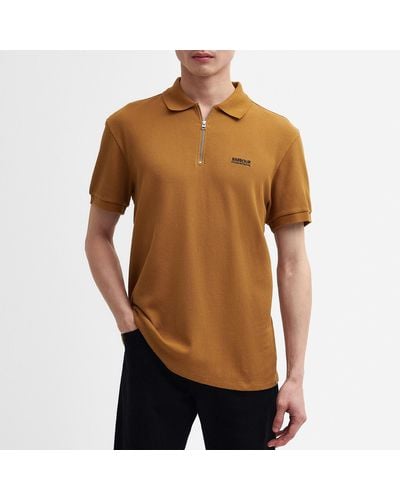 Barbour Albury Texture Cotton Polo Shirt - Brown