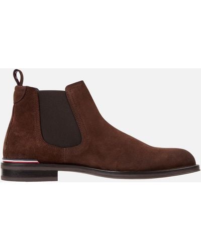 Tommy Hilfiger Suede Chelsea Boots - Brown