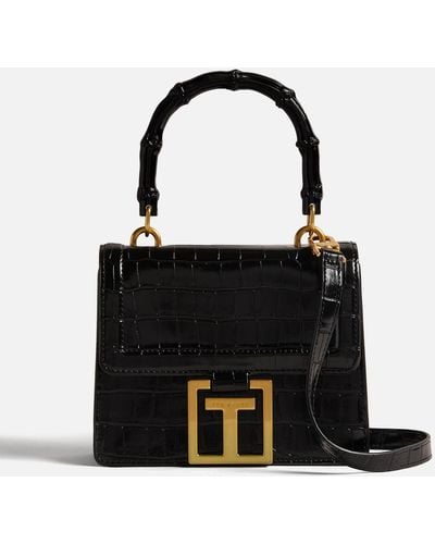 Ted Baker Aalicce Croc-Embossed Faux Leather Small Bag - Schwarz