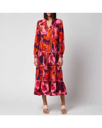 Never Fully Dressed Mix Print Tiered Dress