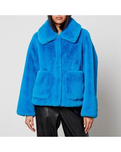 Jakke Traci Faux Fur Coat - Blue