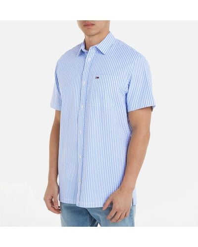 Tommy Hilfiger Stripe Cotton-seersucker Shirt - Blue
