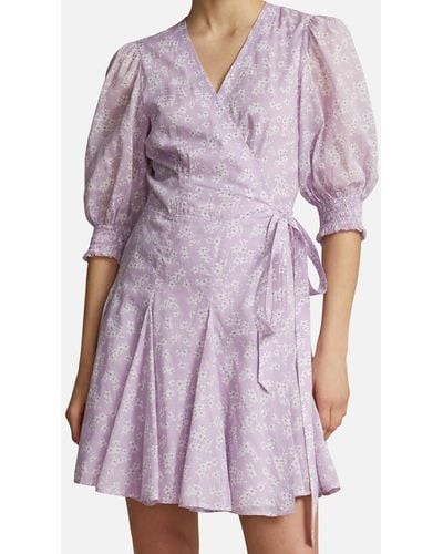 Polo Ralph Lauren Short Sleeve Cotton Day Dress - Purple
