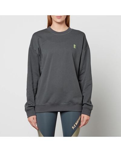 P.E Nation Latitude Printed Organic Cotton-jersey Sweatshirt - Grey