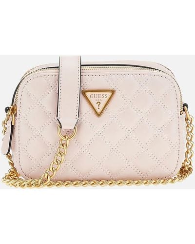 Guess Giully Quilted Faux Leather Camera Bag - Natur