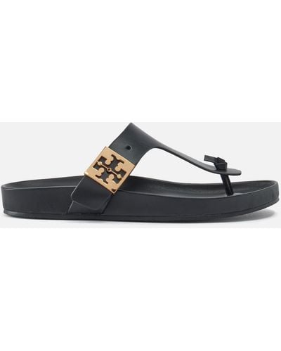 Tory Burch Mellow Leather Toe-post Sandals - Blue