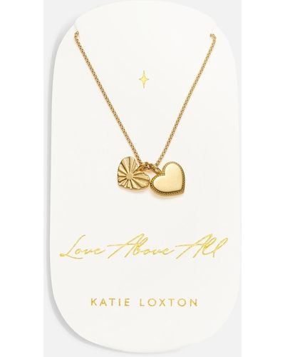 Katie Loxton Love Above All Carded Charm 18-karat Gold-plated Necklace - Metallic