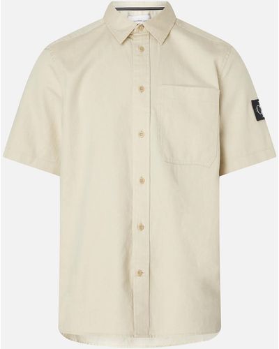 Calvin Klein Cotton and Linen-Blend Oversized Shirt - Natur