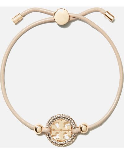 Tory Burch Miller Gold-tone Leather Slider Bracelet - Metallic