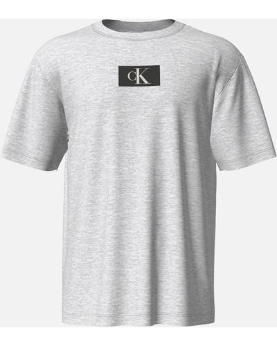 Calvin Klein Centre Logo Cotton Lounge T-Shirt - Grau