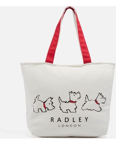 Radley Evergreen Large Canvas Tote Bag - White
